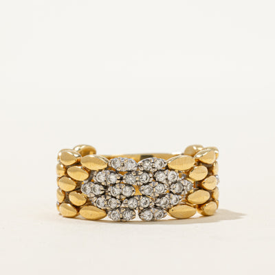 18K Diamond Panther Chain Ring | 0.33ctw | SZ 9