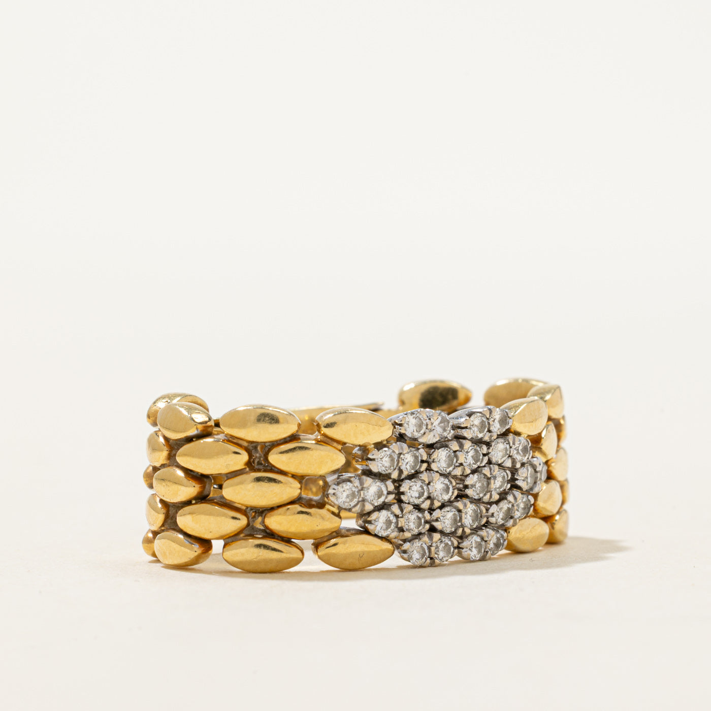 18K Diamond Panther Chain Ring | 0.33ctw | SZ 9