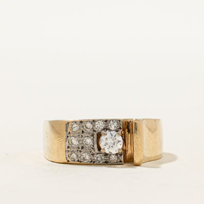 14K Diamond Geometric Soft Sqaure Ring | 0.32ctw | SZ 6.25