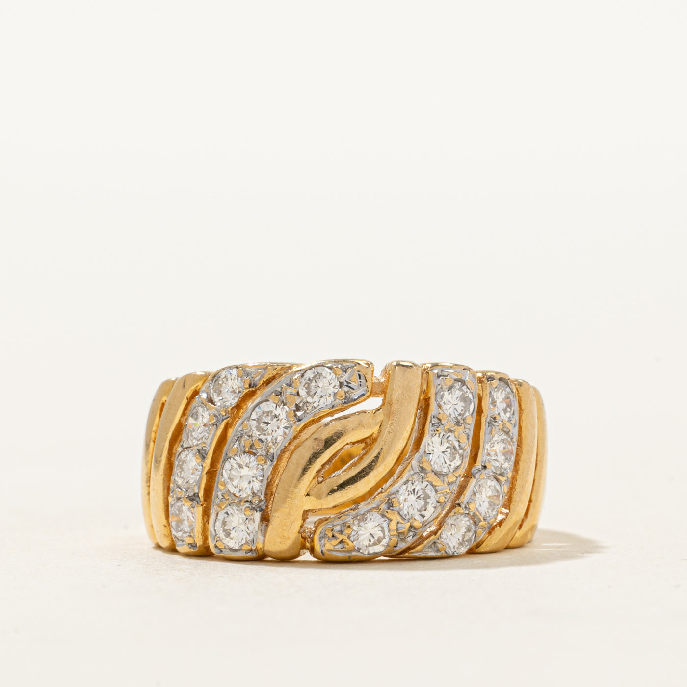 18K Diamond Waterfall Chunky Ring | 0.48ctw | SZ 5