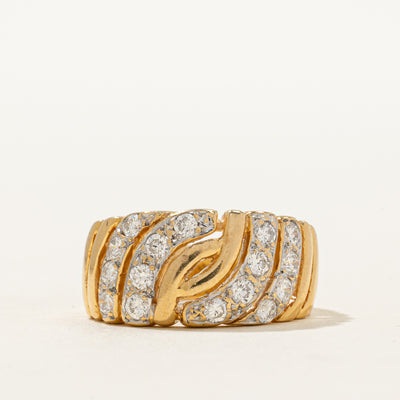 18K Diamond Waterfall Chunky Ring | 0.48ctw | SZ 5