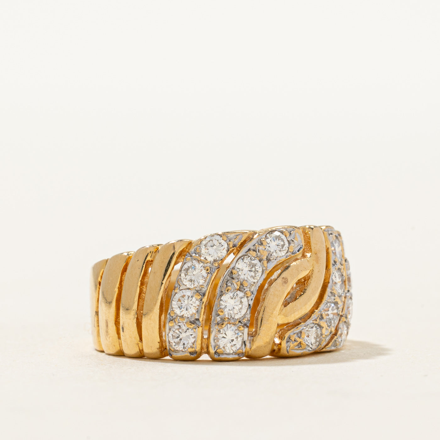 18K Diamond Waterfall Chunky Ring | 0.48ctw | SZ 5