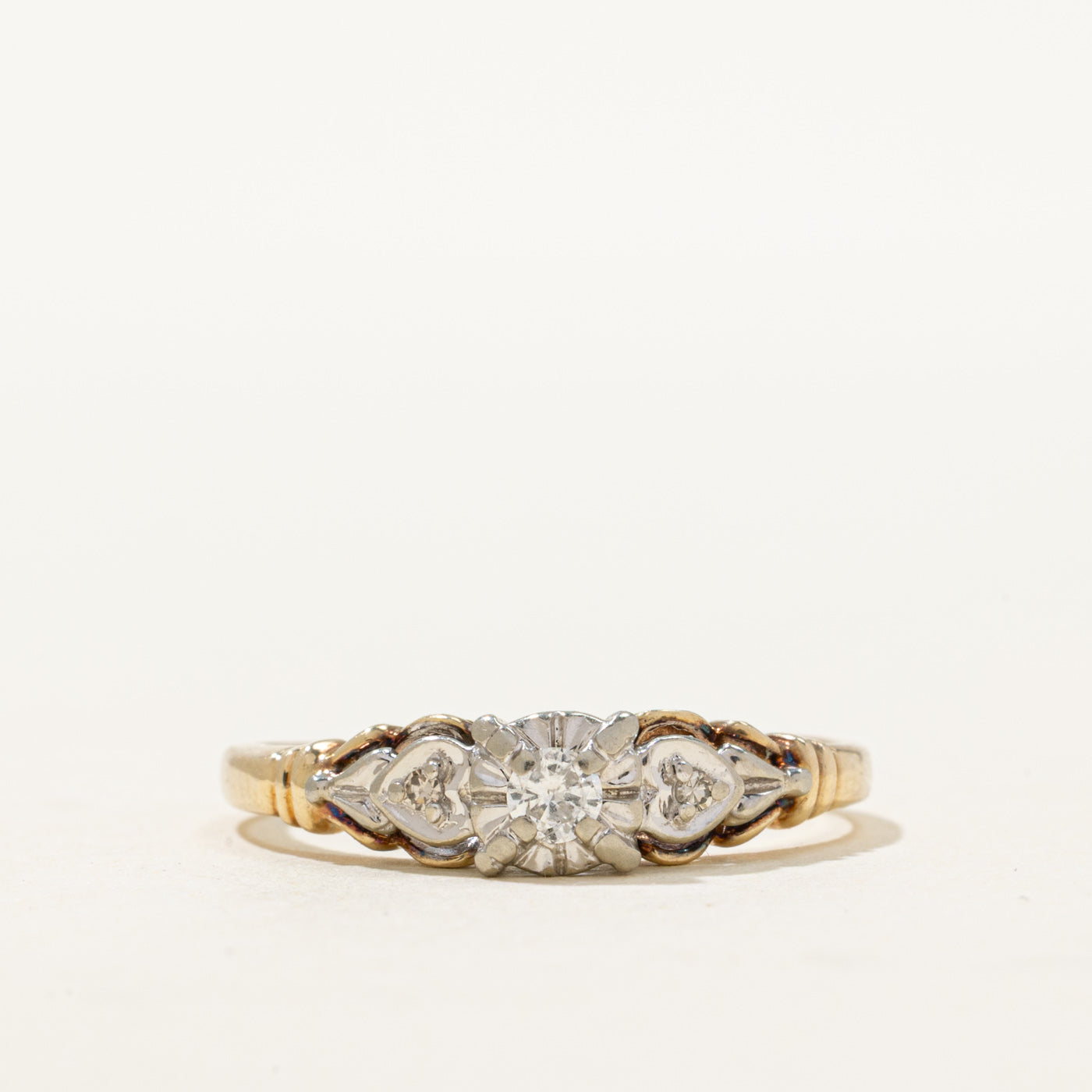 10K Two Tone Gold Illusion Set Diamond Ring | 0.11ctw | SZ 9