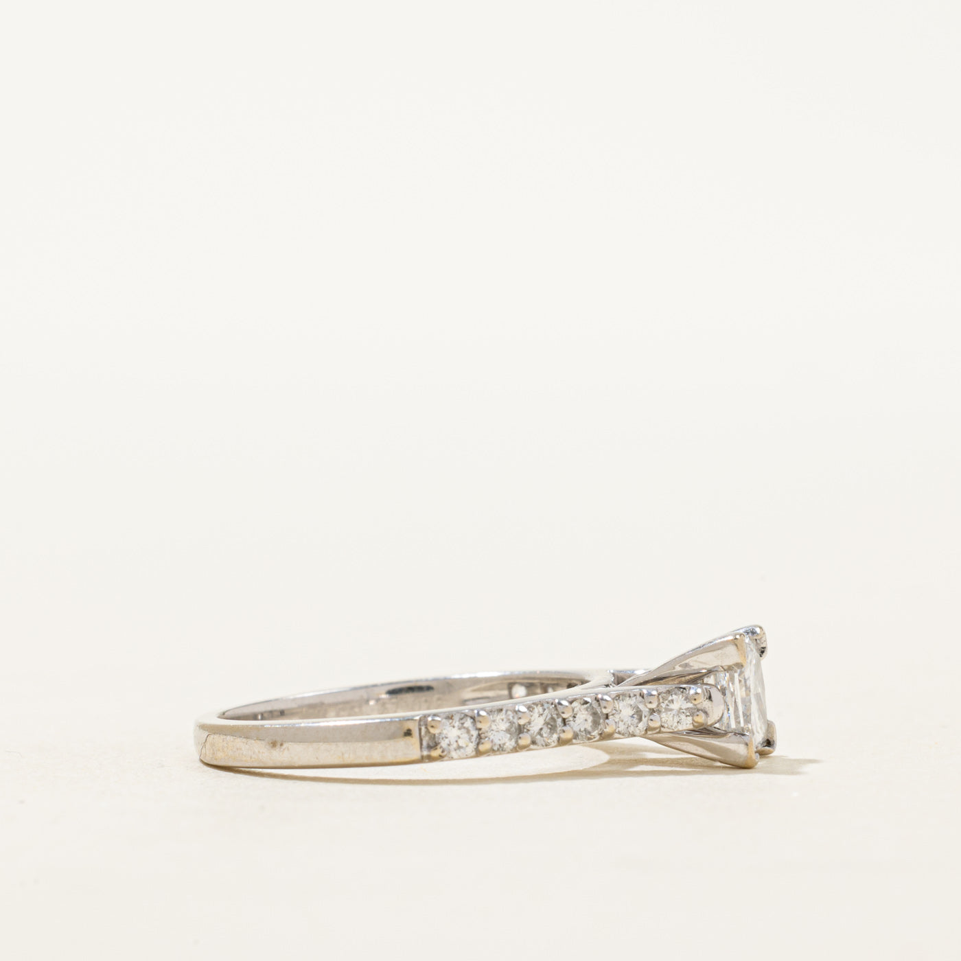 18K Princess Cut Diamond Cathedral Engagement Ring | 1.05ctw | SZ 5.25
