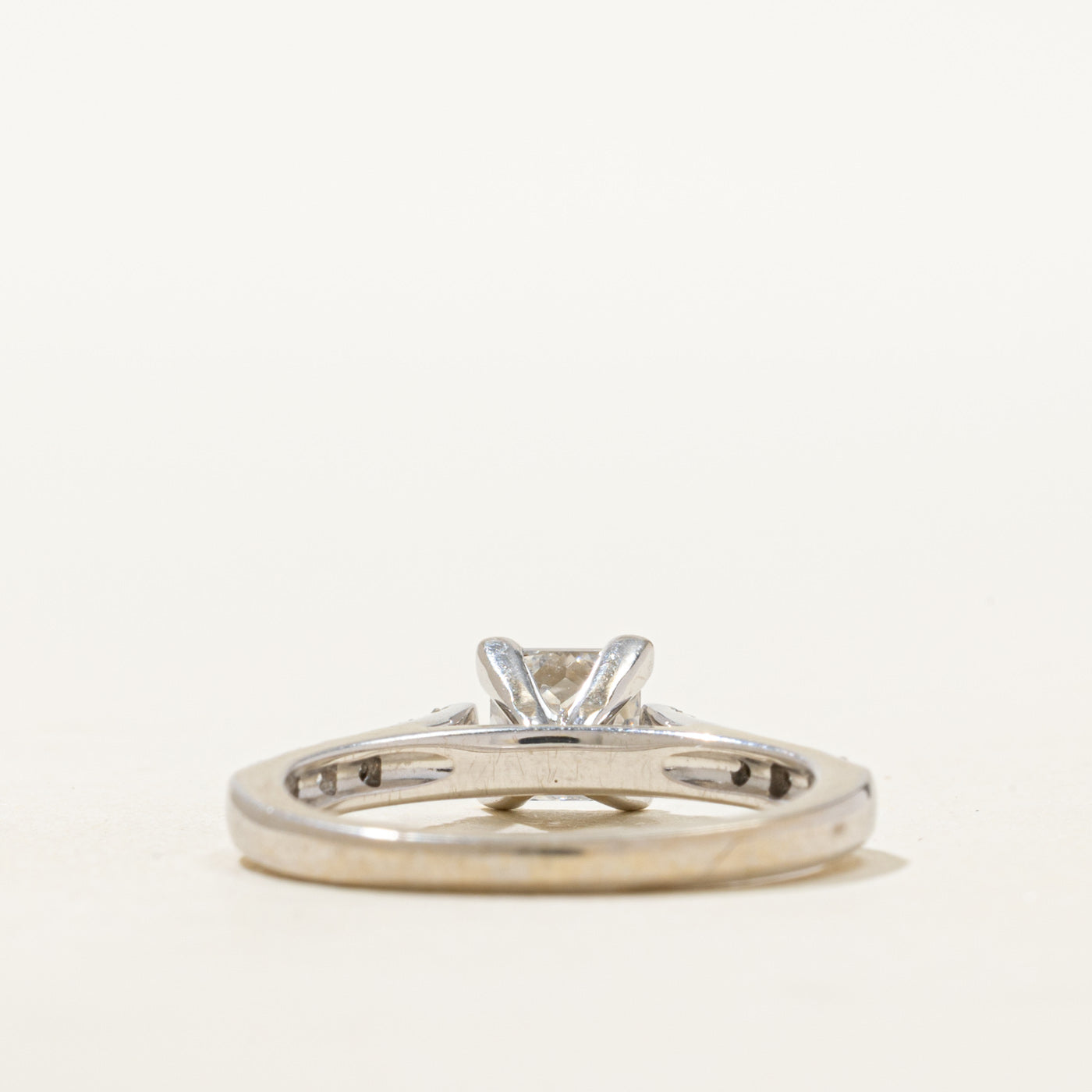 18K Princess Cut Diamond Cathedral Engagement Ring | 1.05ctw | SZ 5.25