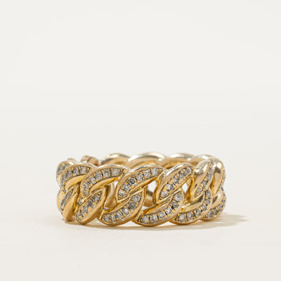 10K Eternity Diamond Chain Ring | 0.78ctw | SZ 7.5