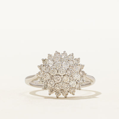 18K Diamond Cluster Petal Ring | 0.94ctw | SZ 6.5
