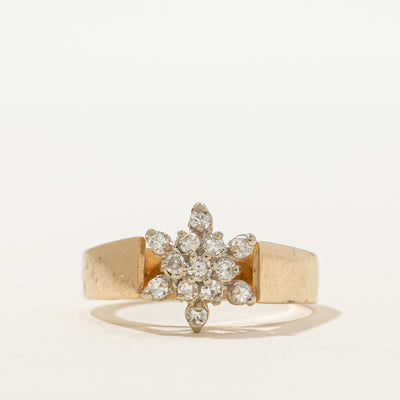 14K Diamond Petal Ring | 0.20ctw | SZ 6.25