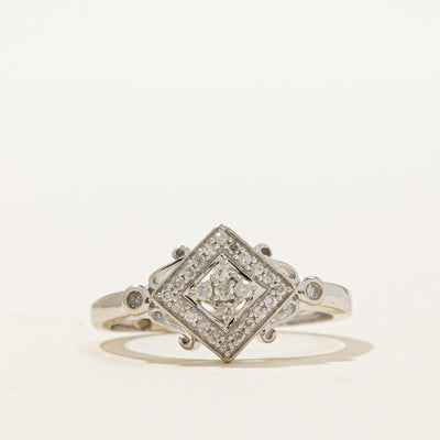 10K Diamond Cluster Halo Ring | 0.17ctw | SZ 5.5