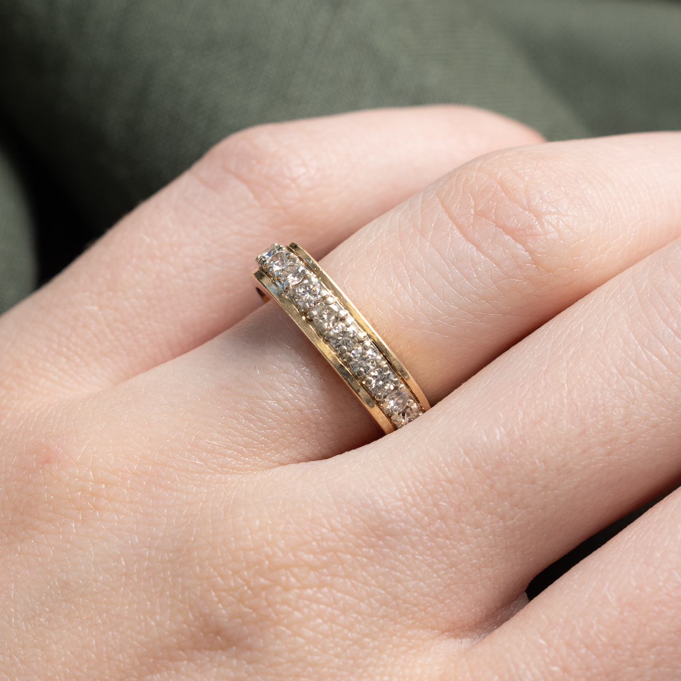 14K Semi Eternity Diamond Soft Square Band | 0.50ctw | SZ 6