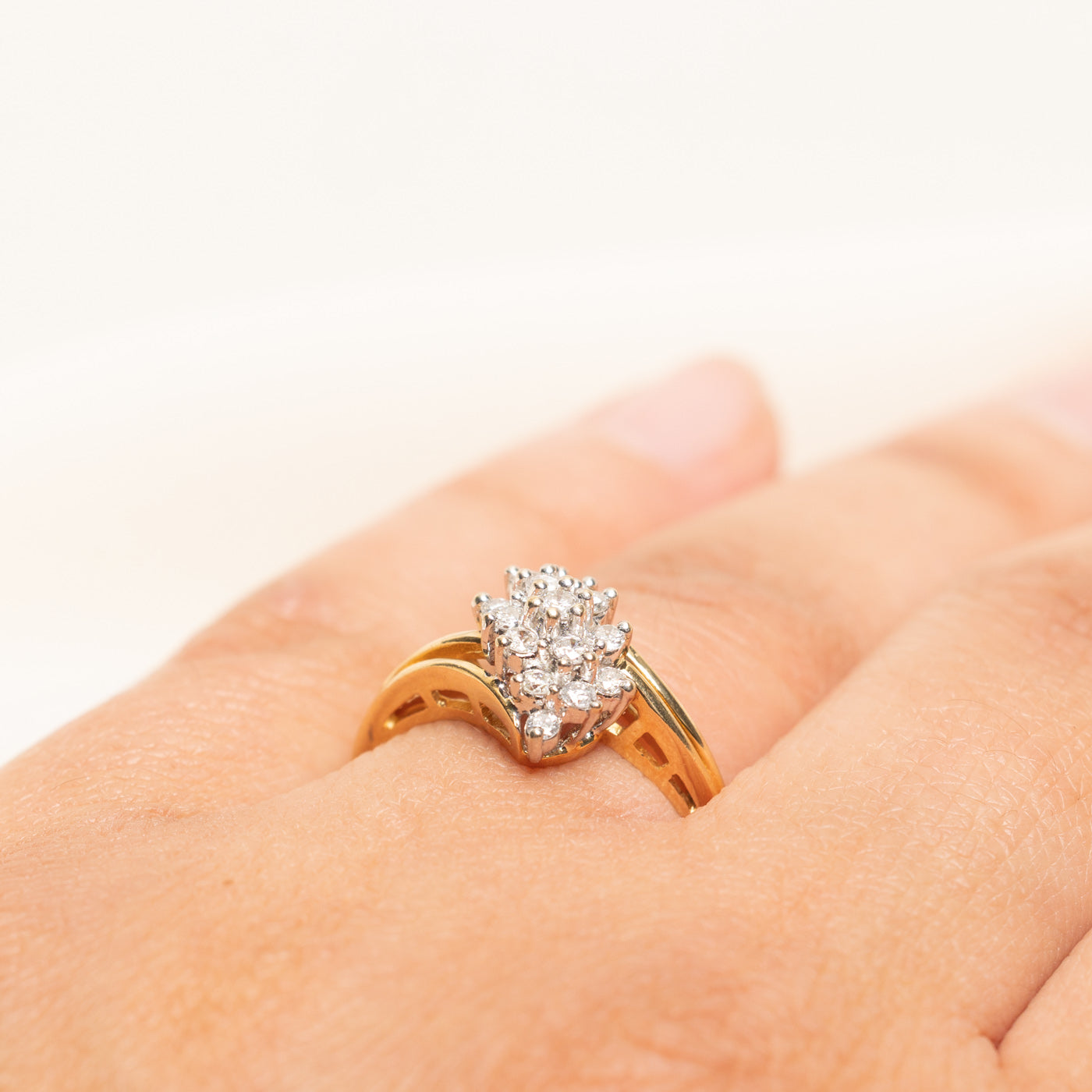 Diamond Cluster Bypass Ring | 0.35ctw | SZ 6.5