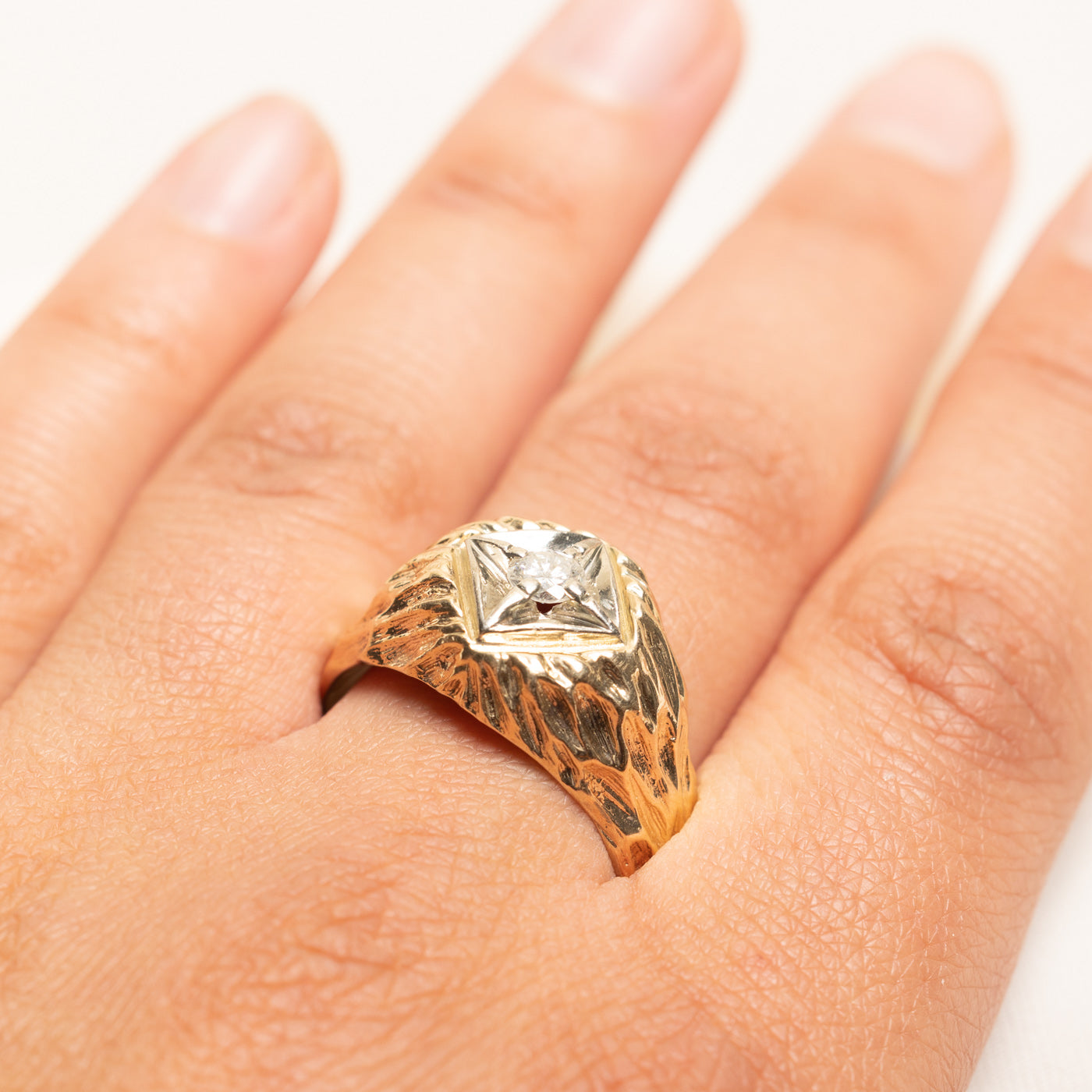 Diamond Textured Cocktail Ring | 0.30ct | SZ 12.25