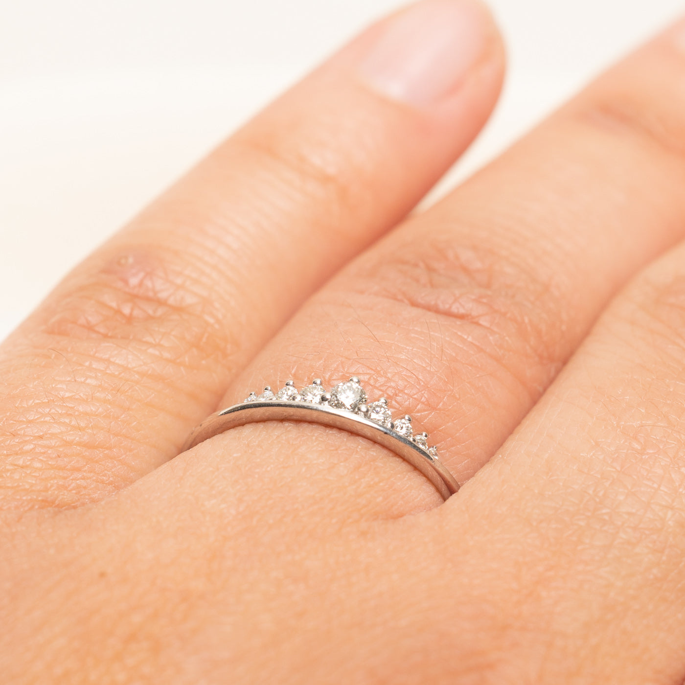 White Gold Semi Eternity Diamond Ring | 0.15ctw | SZ 6.75