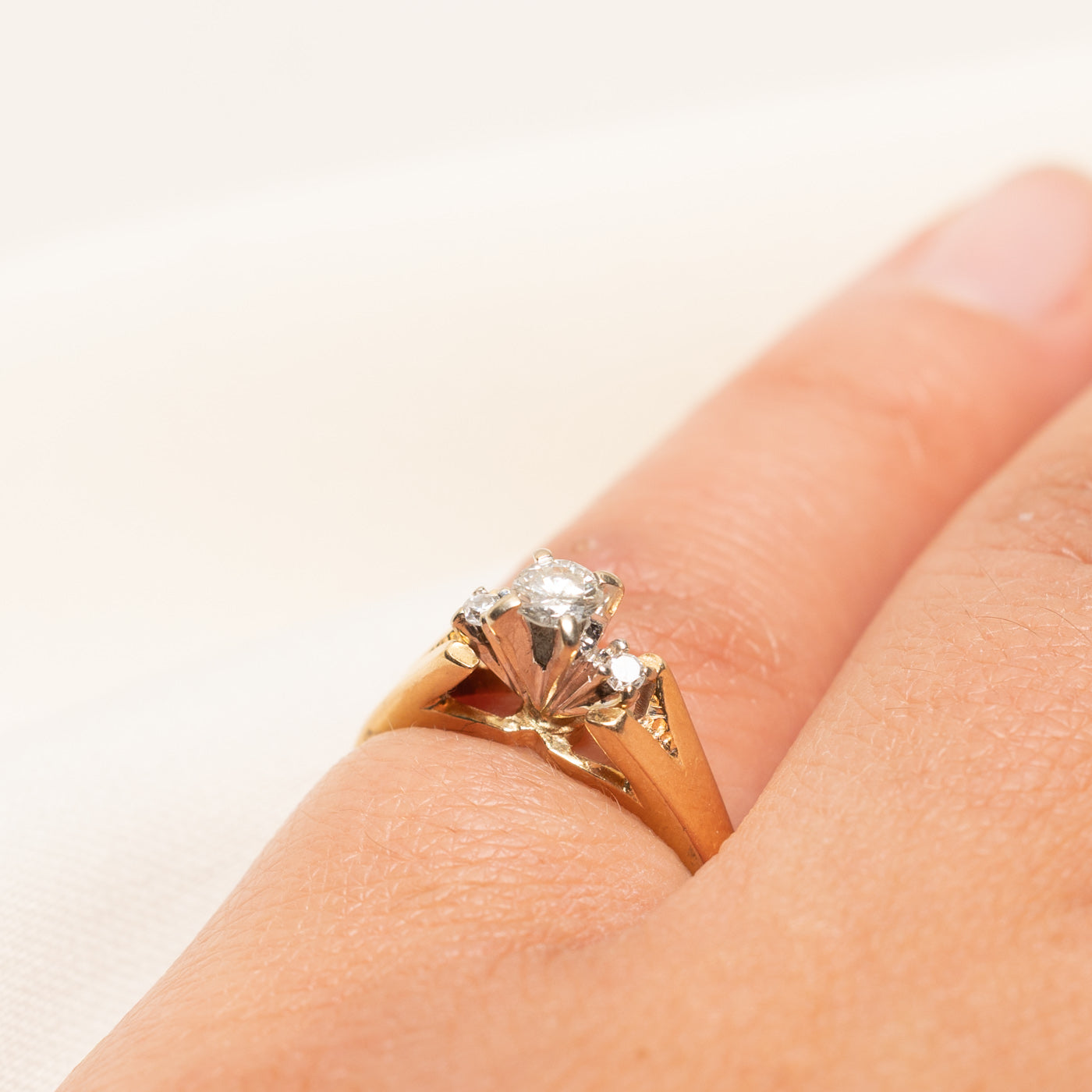 High Set Diamond Accented Ring | 0.21ctw | SZ 3.5