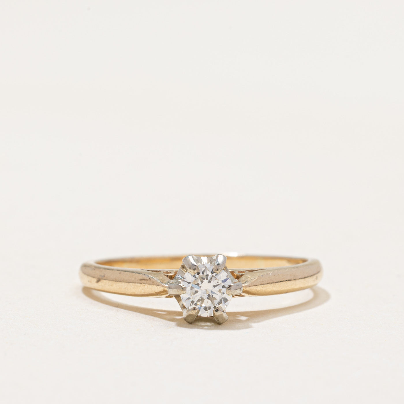 Solitaire Diamond Reverse Tapered Ring | 0.24ct | SZ 6.75