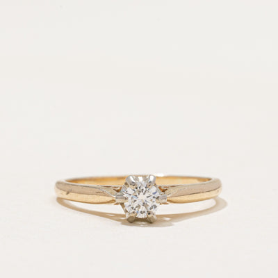 Solitaire Diamond Reverse Tapered Ring | 0.24ct | SZ 6.75