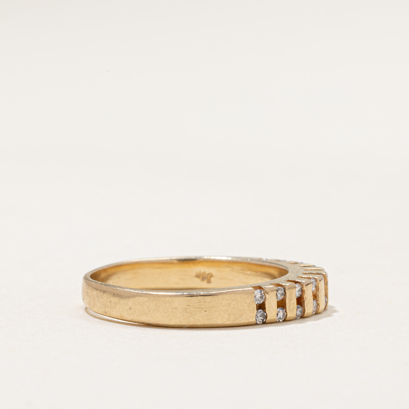 14k Channel Set Diamond Multi Column Ring | 0.20ctw | SZ 8
