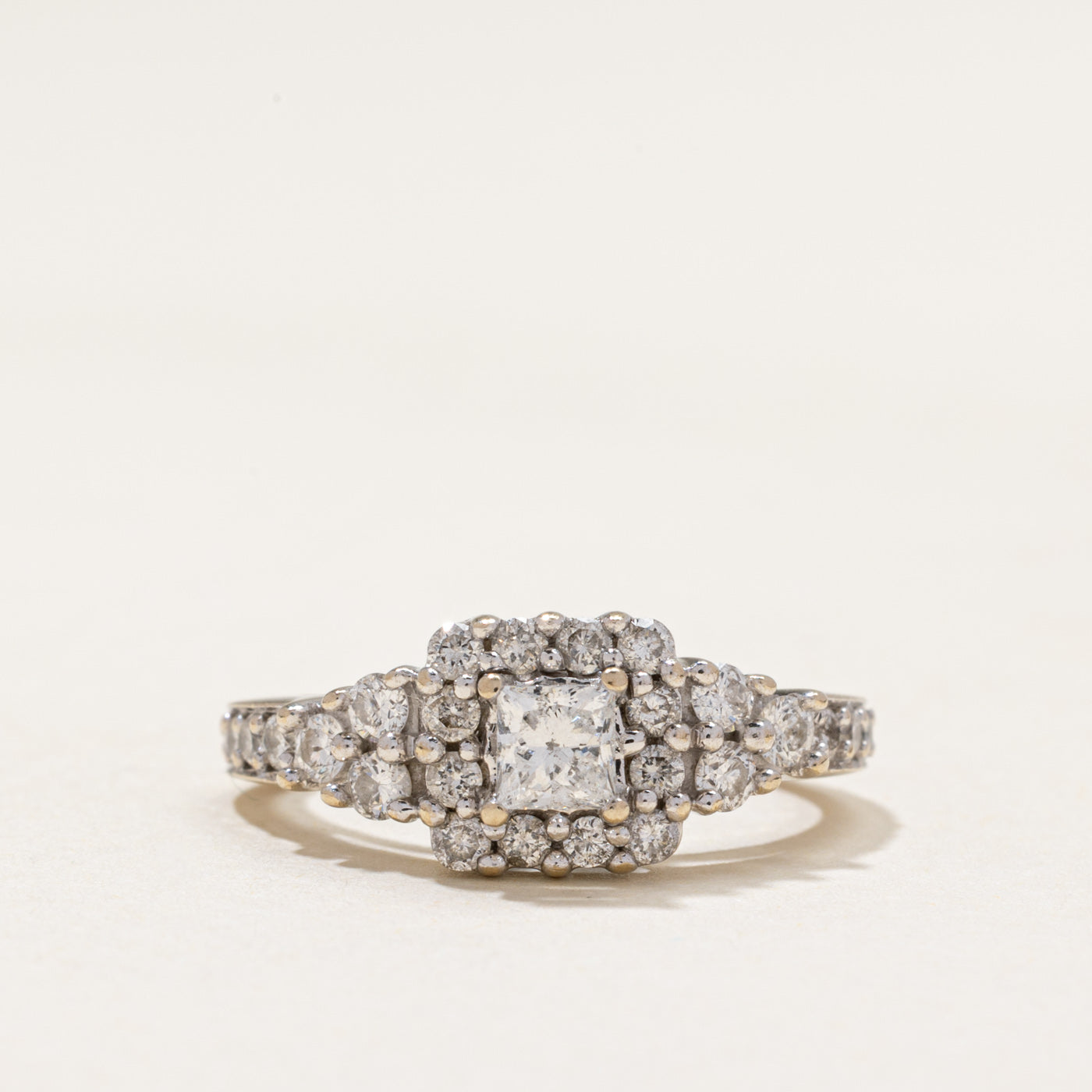 Princess Cut Diamond Halo Ring | 0.74ctw | SZ 5.25