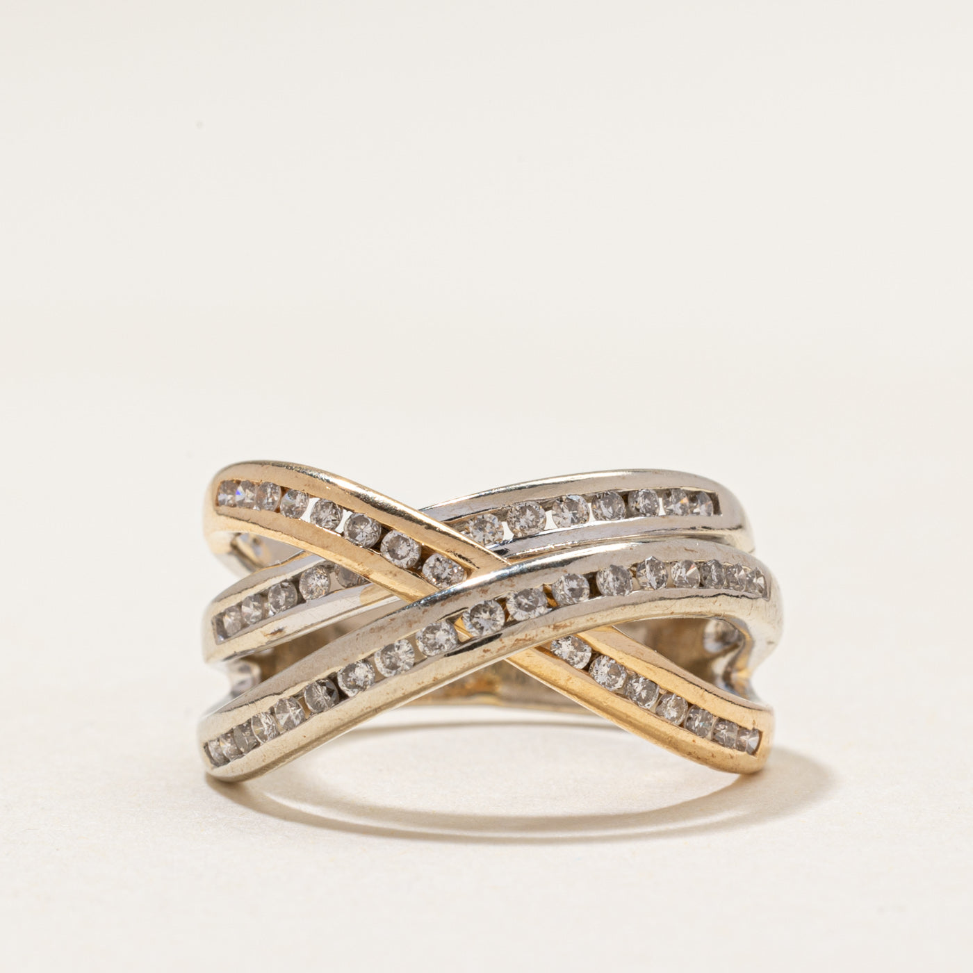 14k Diamond Multi Cross Over Ring | 0.60ctw | SZ 6