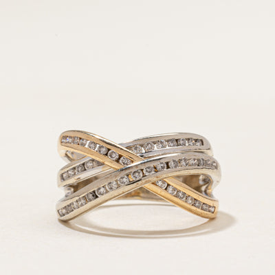14k Diamond Multi Cross Over Ring | 0.60ctw | SZ 6