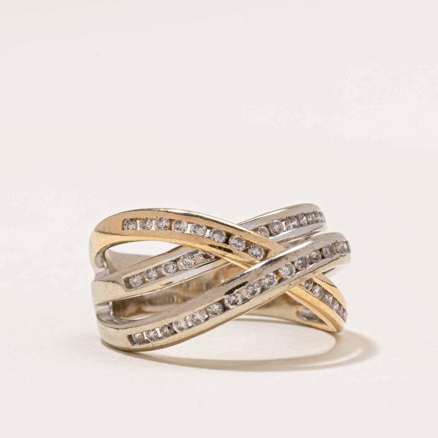 14k Diamond Multi Cross Over Ring | 0.60ctw | SZ 6