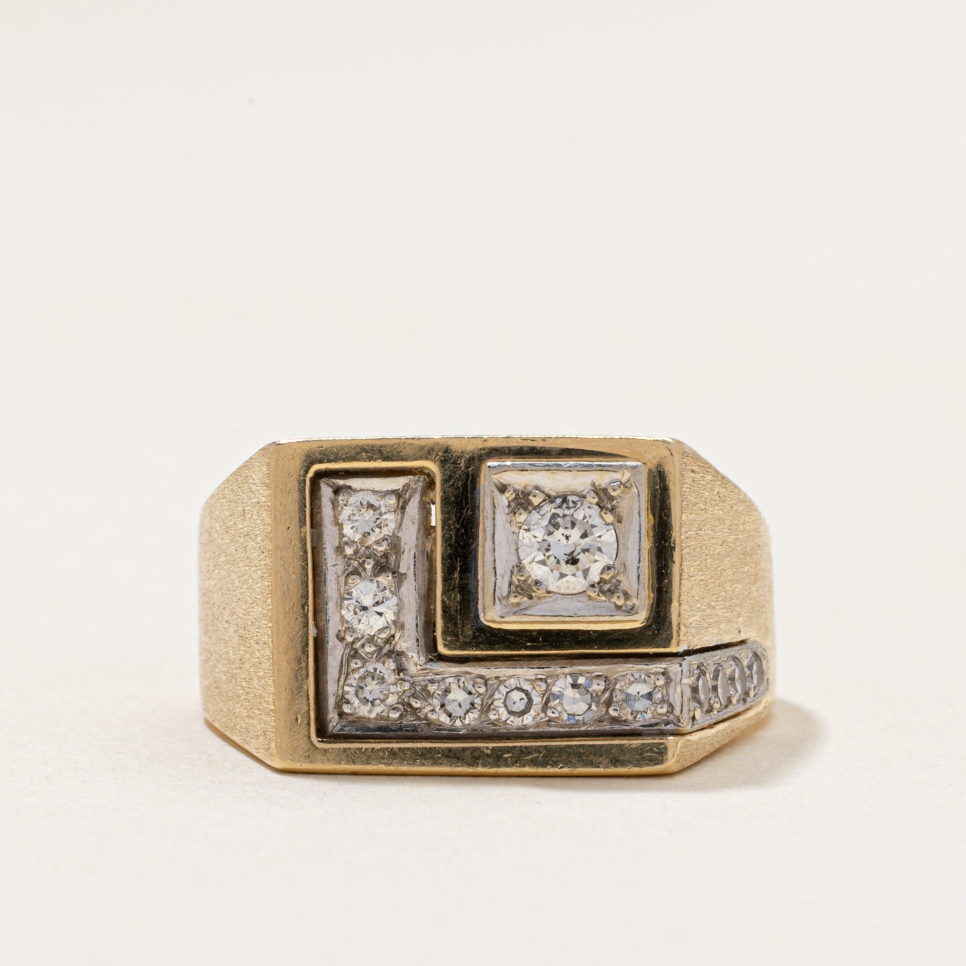 14k Diamond Signet Ring | 0.39ctw | SZ 7.5
