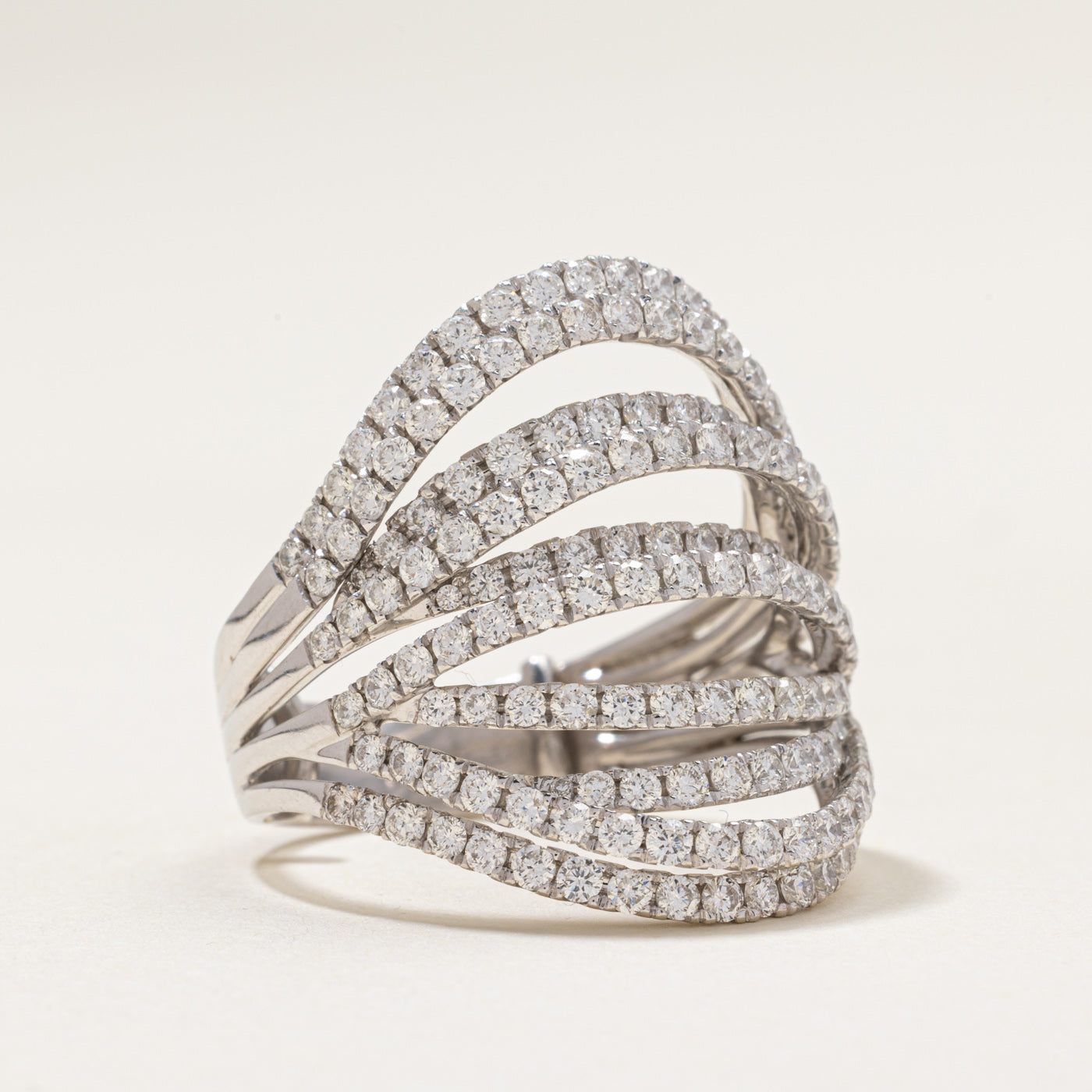 14k Diamond Layers Cocktail Ring | 2.90ctw | SZ 9.25