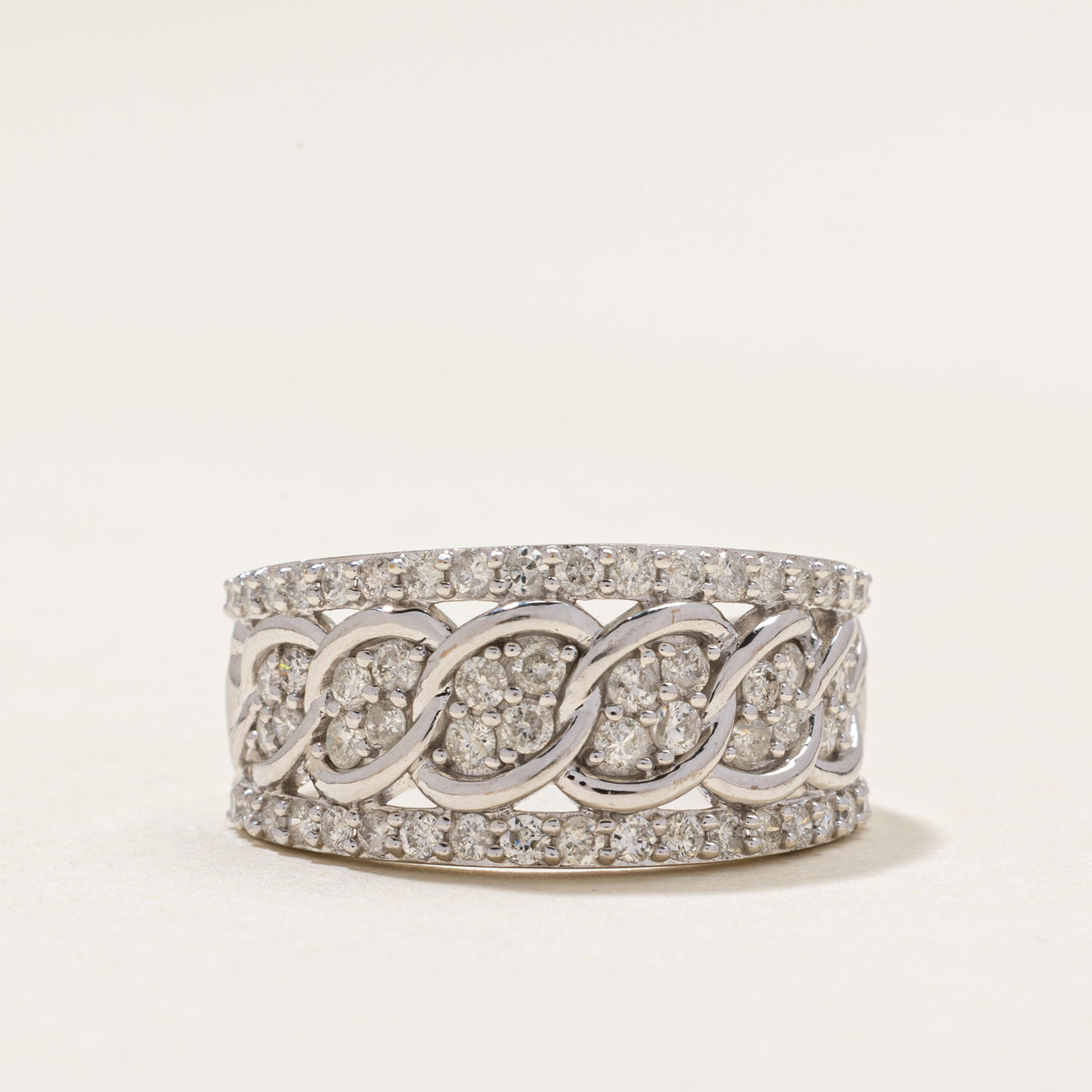 Diamond Cluster Chain Design Ring | 1.00ctw | SZ 7.5