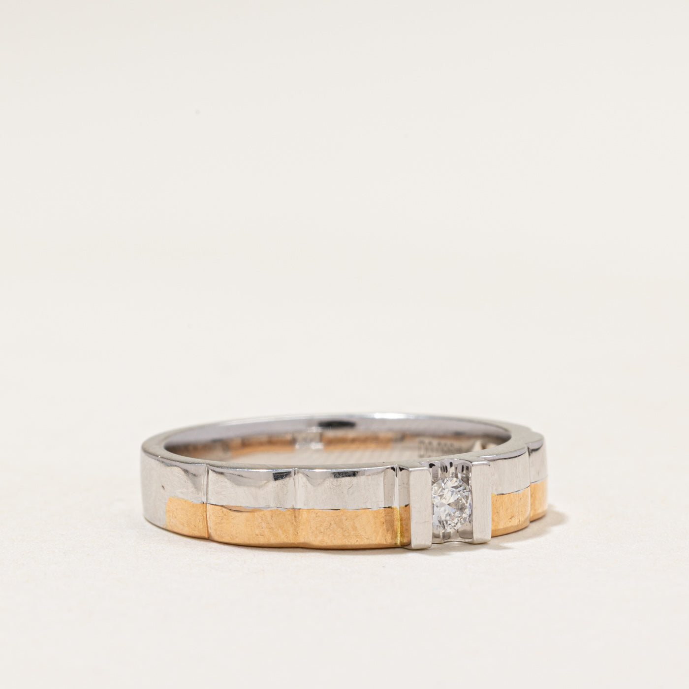 Two Tone Tension Set Diamond Ring | 0.10ctw | SZ 9
