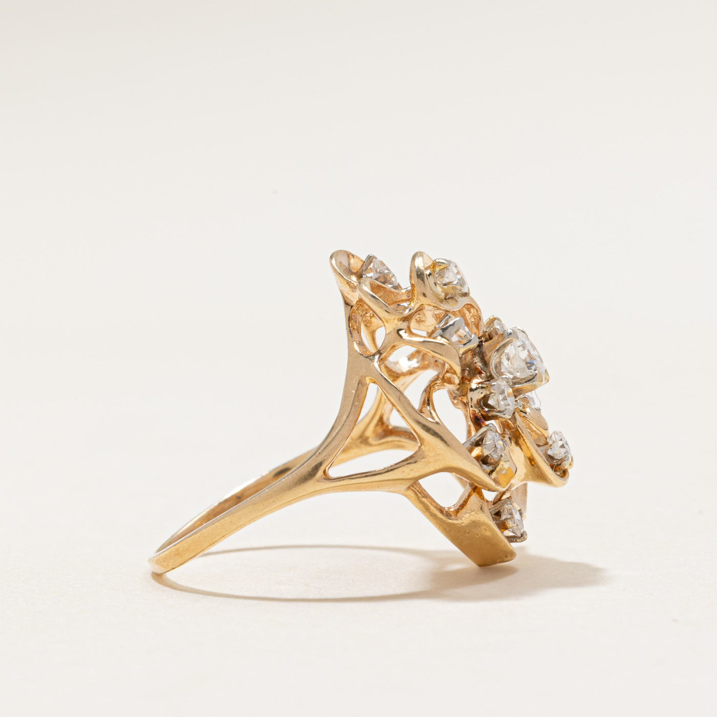 Scattered Diamond Openwork Cocktail Ring | 0.58ctw | SZ 5.5