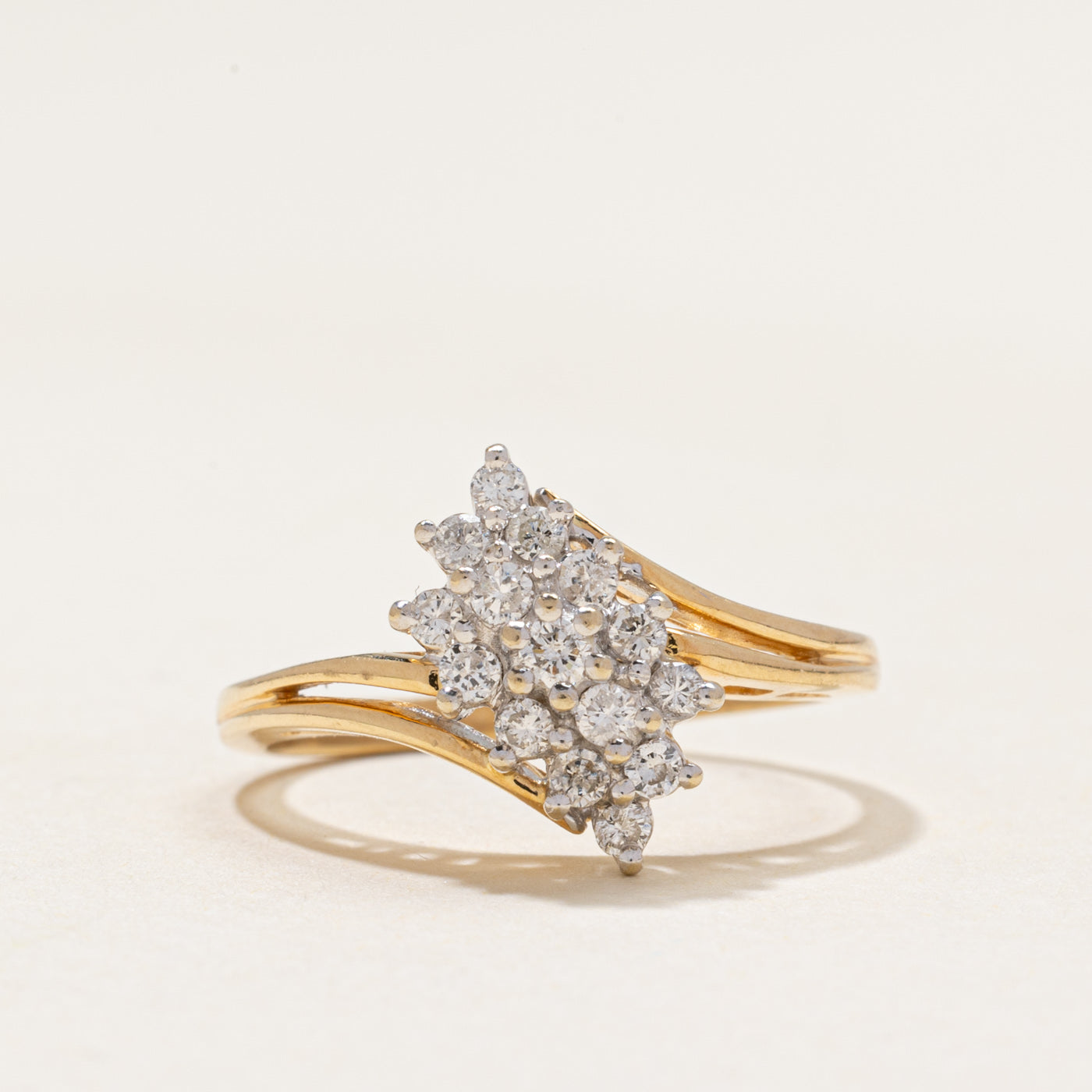 Diamond Cluster Bypass Ring | 0.35ctw | SZ 6.5