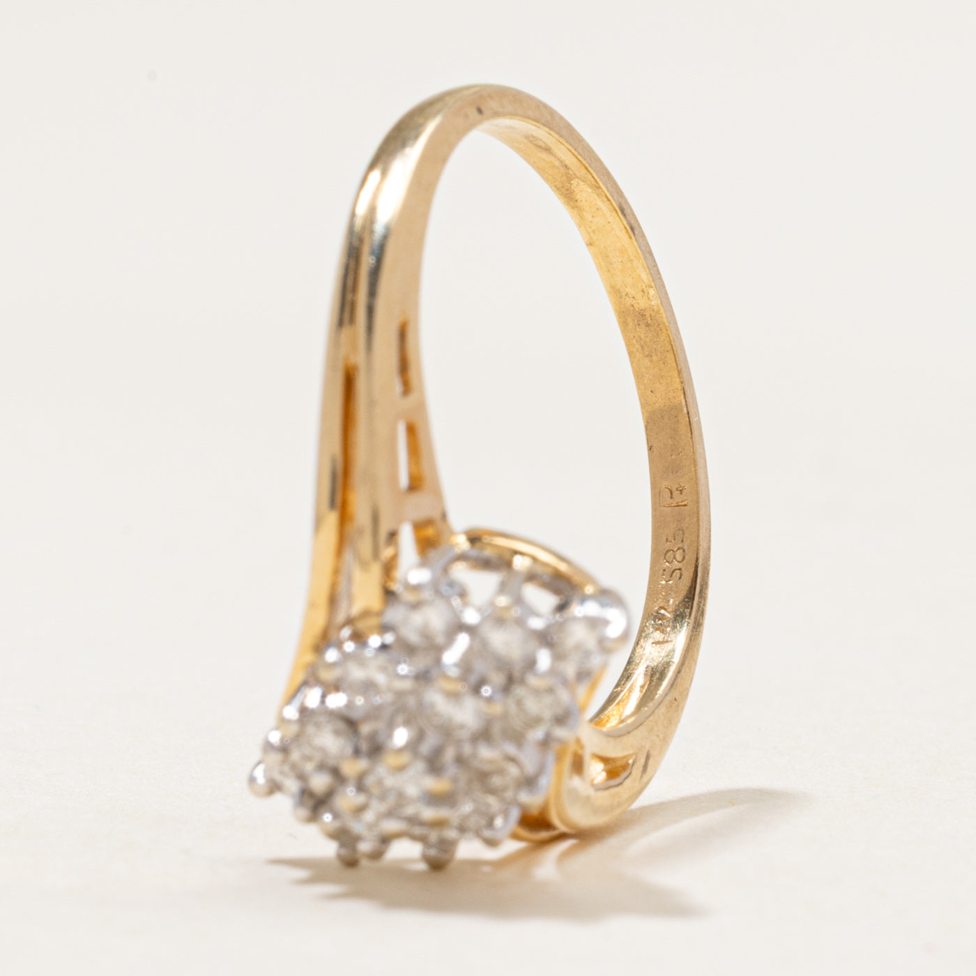 Diamond Cluster Bypass Ring | 0.35ctw | SZ 6.5