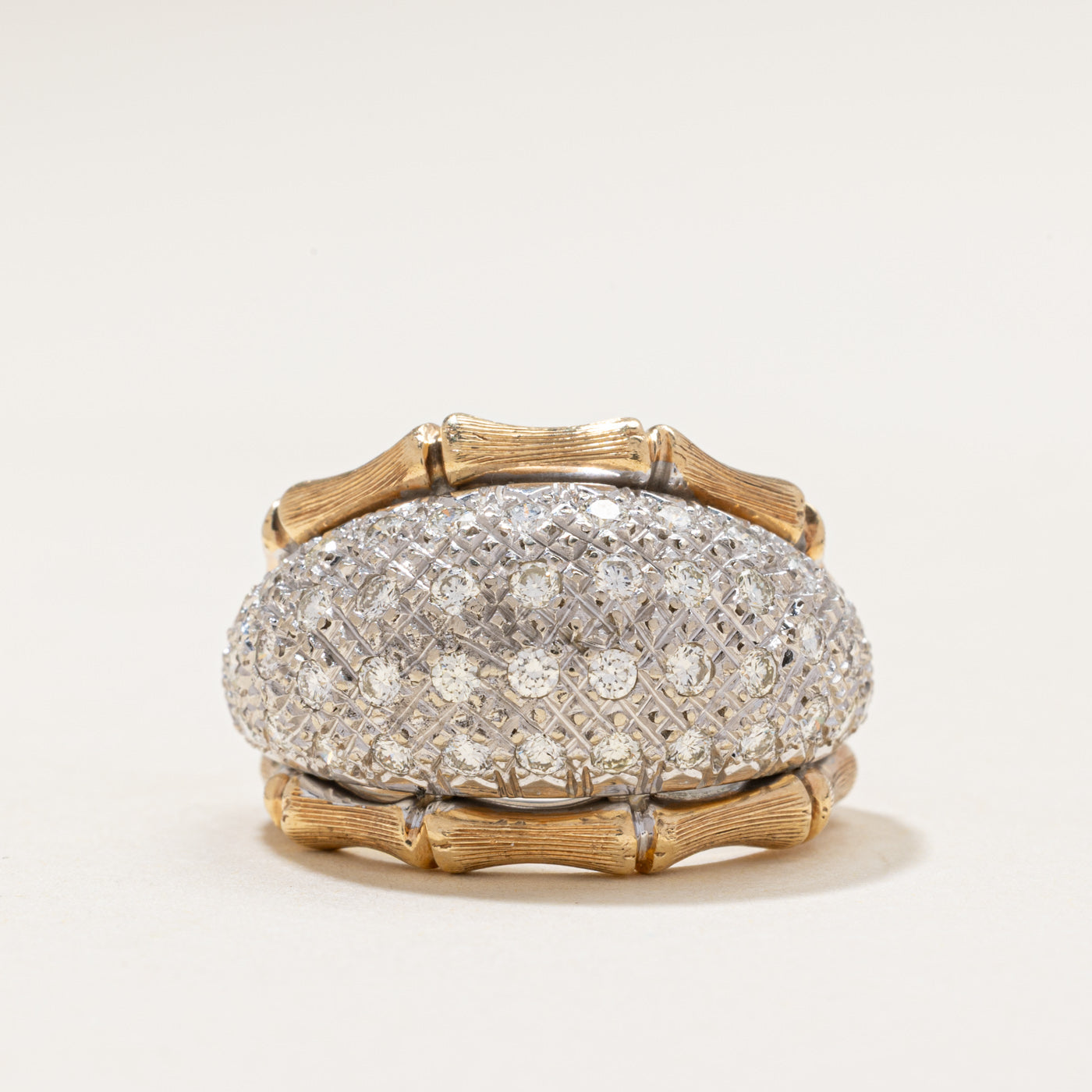 Diamond Cluster Textured Dome Ring | 1.30ctw | SZ 8