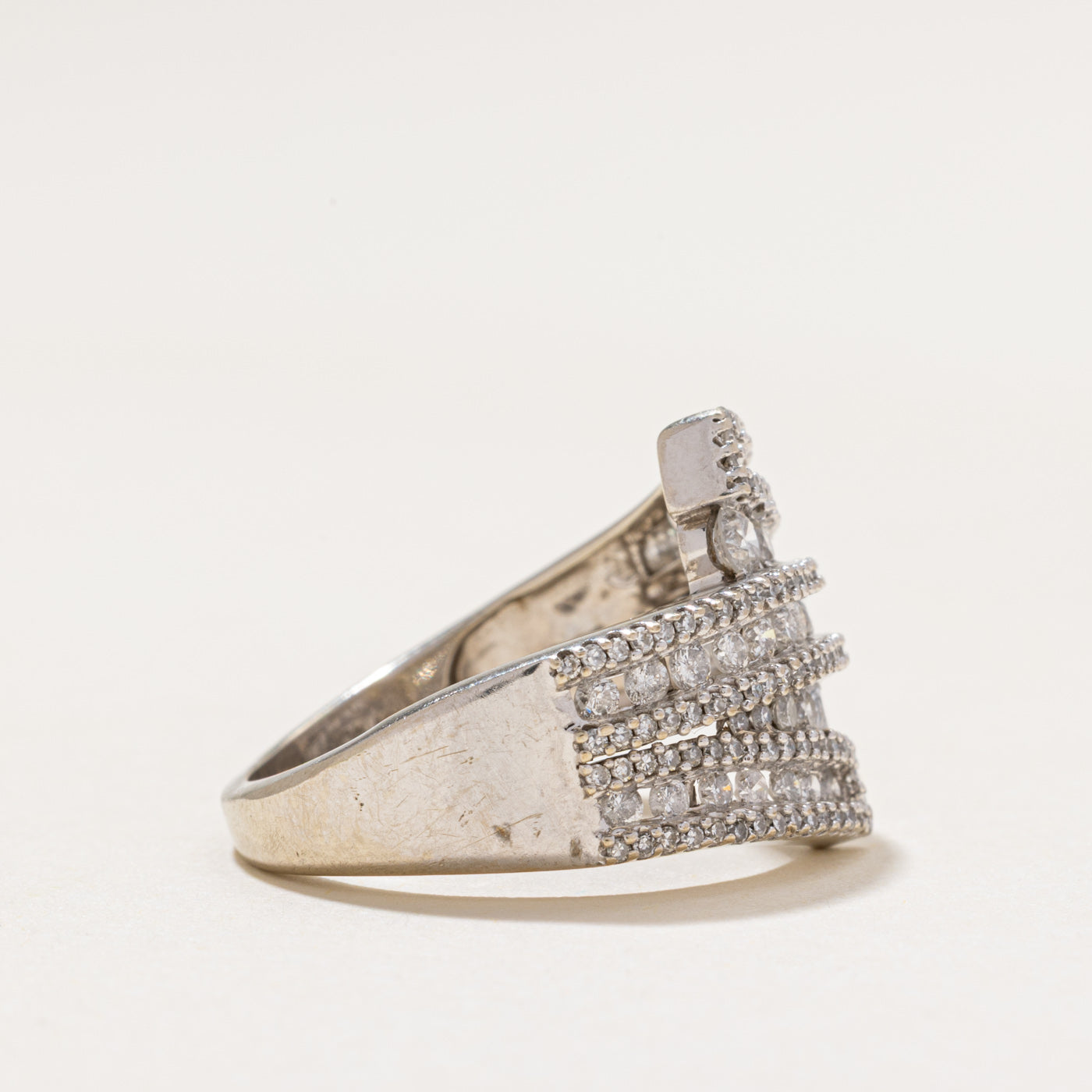 Diamond Cluster Cocktail Bypass Ring | 1.00ctw | SZ 6.25