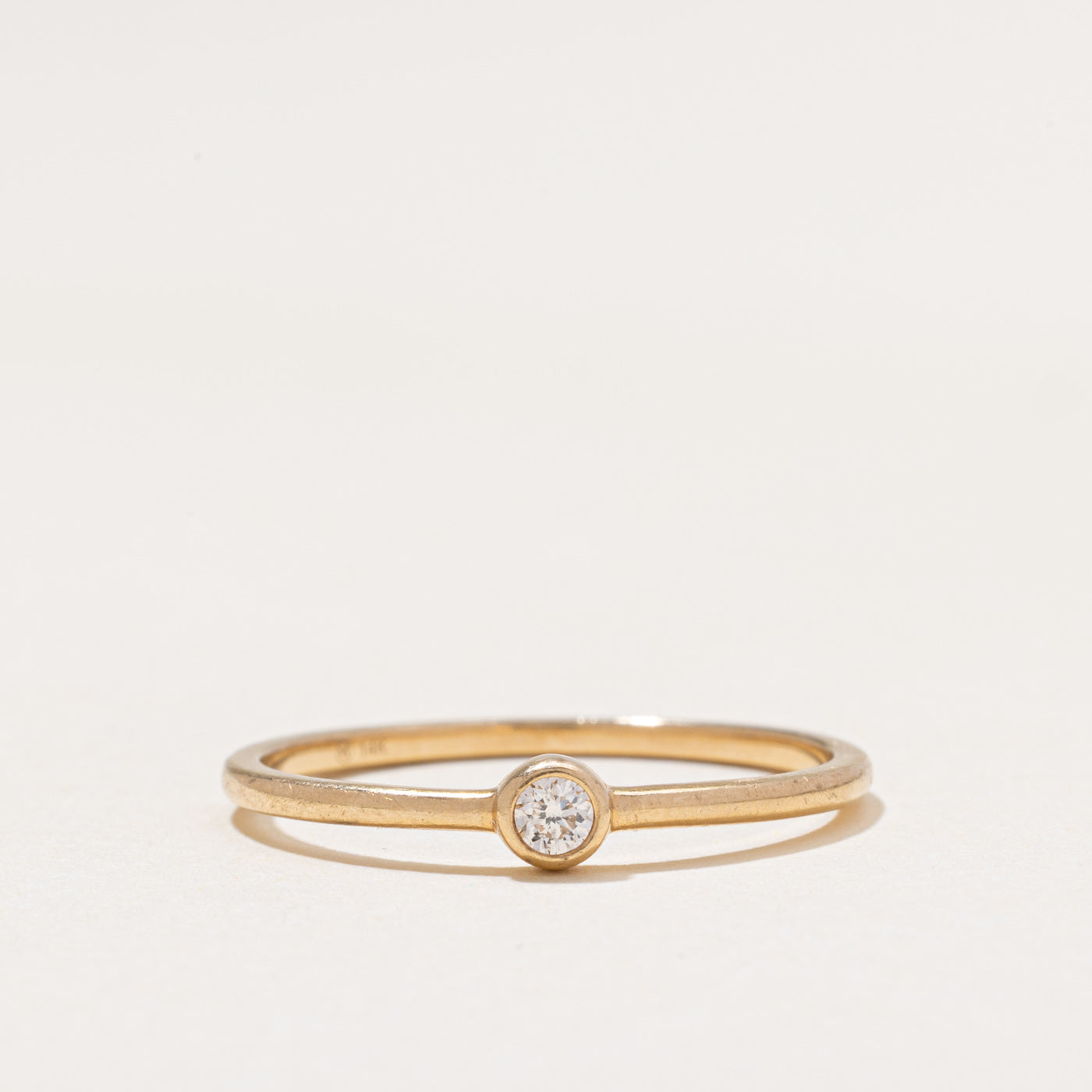 'Mejuri' Bezel Set Diamond Petite Ring | 0.07ct | SZ 8.25