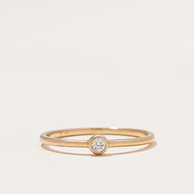 'Mejuri' Bezel Set Diamond Petite Ring | 0.07ct | SZ 8.25