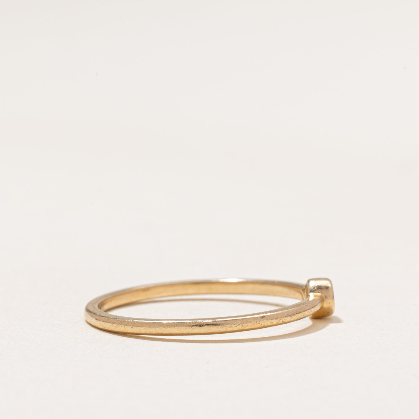 'Mejuri' Bezel Set Diamond Petite Ring | 0.07ct | SZ 8.25