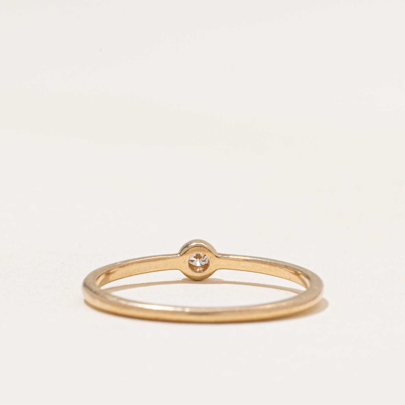 'Mejuri' Bezel Set Diamond Petite Ring | 0.07ct | SZ 8.25