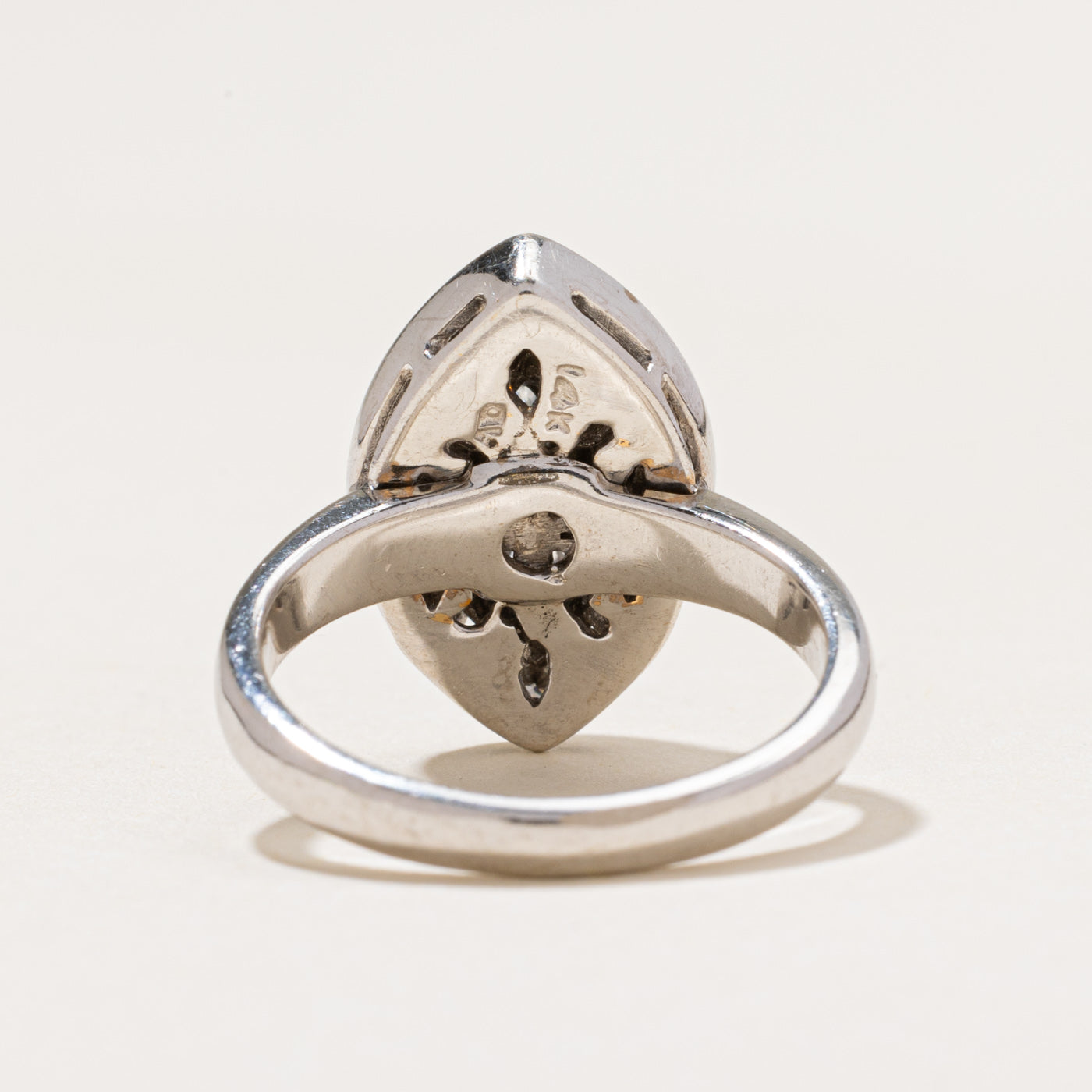 White Gold Mixed Cut Diamond Navette Ring | 0.61ctw | SZ 6.25