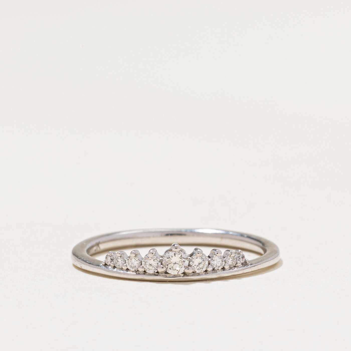 White Gold Semi Eternity Diamond Ring | 0.15ctw | SZ 6.75