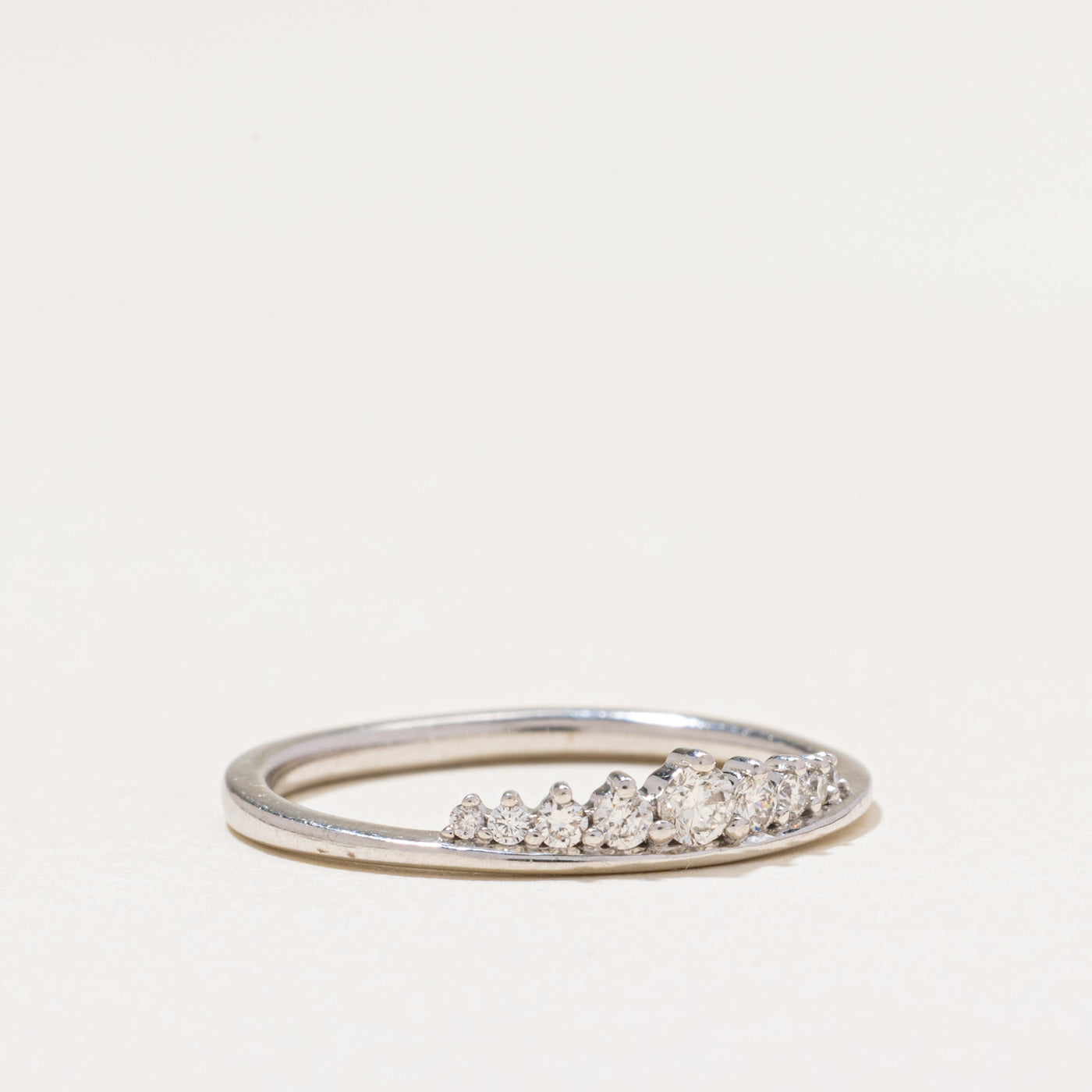 White Gold Semi Eternity Diamond Ring | 0.15ctw | SZ 6.75