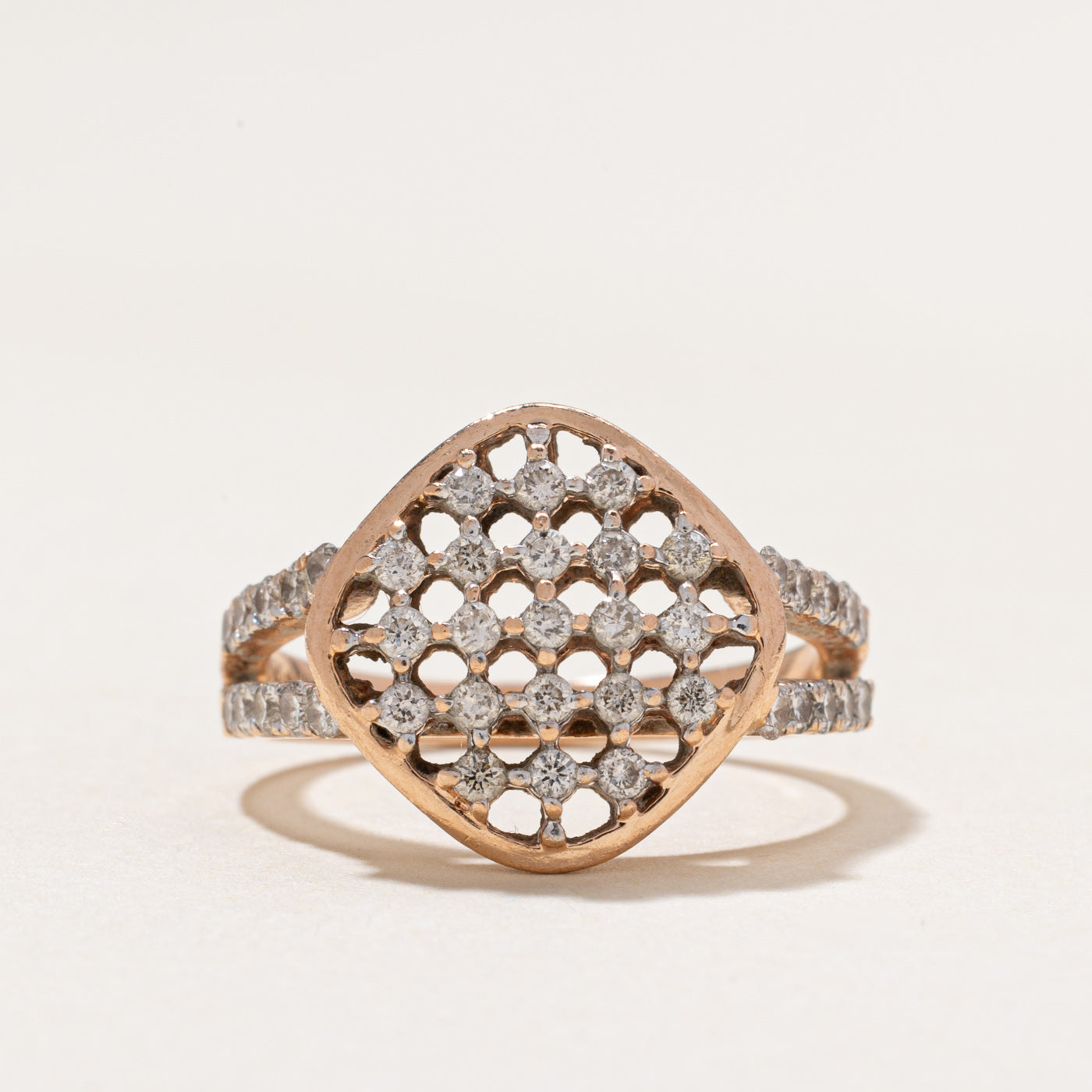 Diamond Open Grid Ring | 0.65ctw | SZ 6.25
