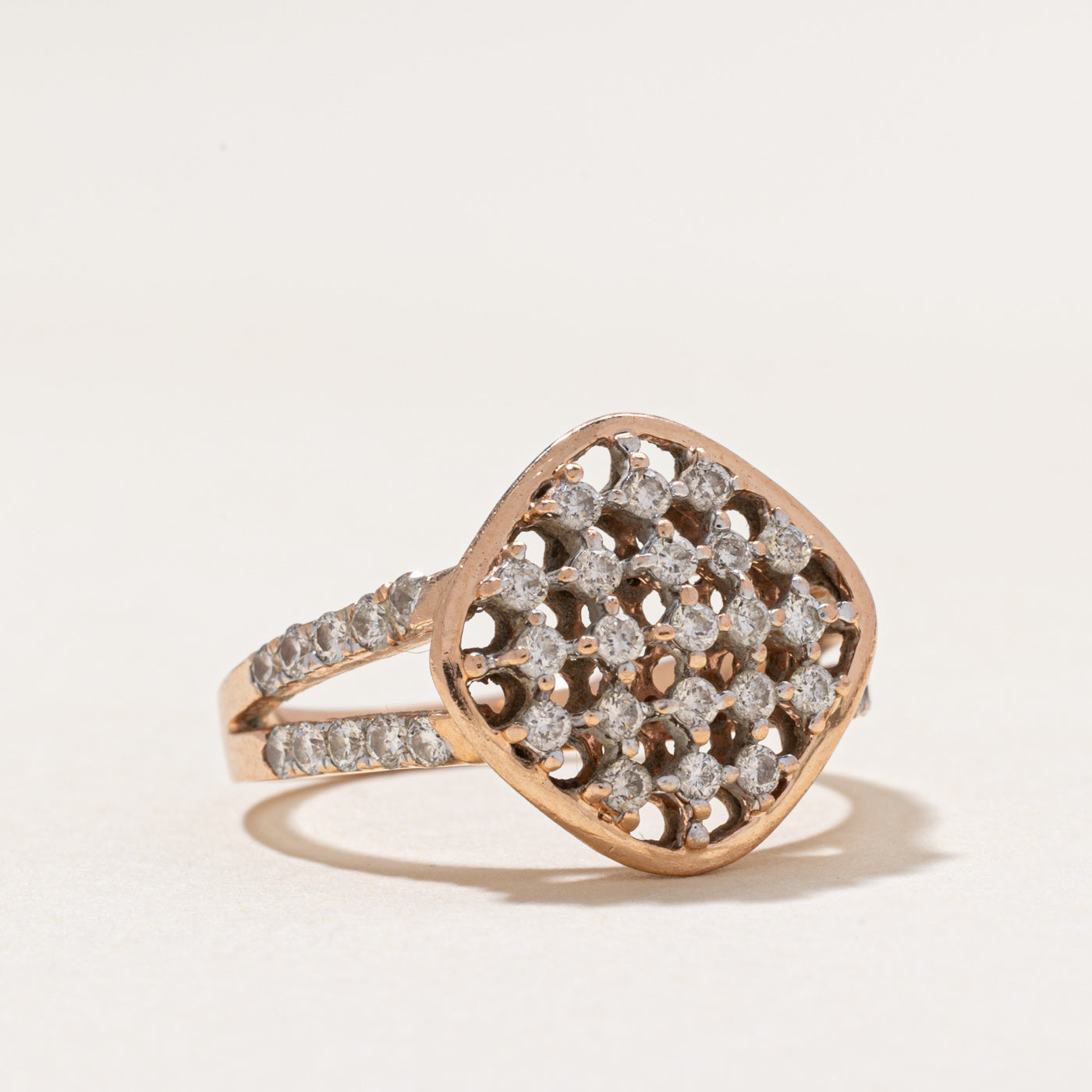 Diamond Open Grid Ring | 0.65ctw | SZ 6.25