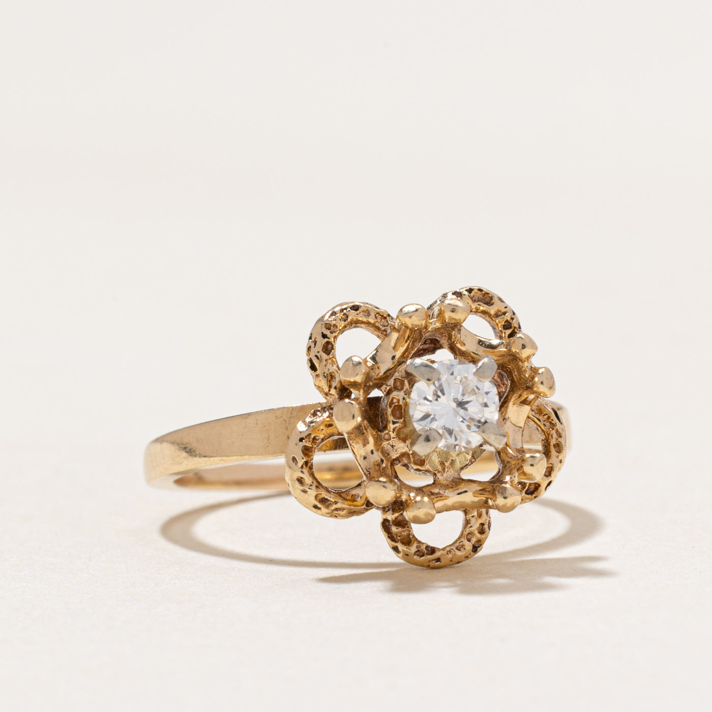 Diamond Openwork Flower Ring | 0.18ct | SZ 4.5