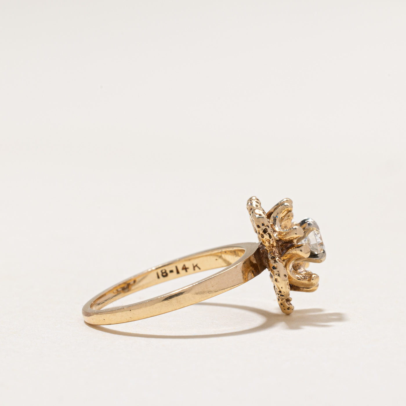 Diamond Openwork Flower Ring | 0.18ct | SZ 4.5