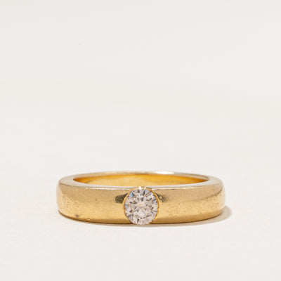 18k Solitaire Flush Set Diamond Ring | 0.31ct | SZ 7