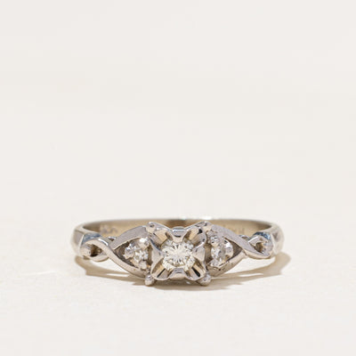 White Gold Illusion Set Diamond Ring | 0.13ctw | SZ 4.75