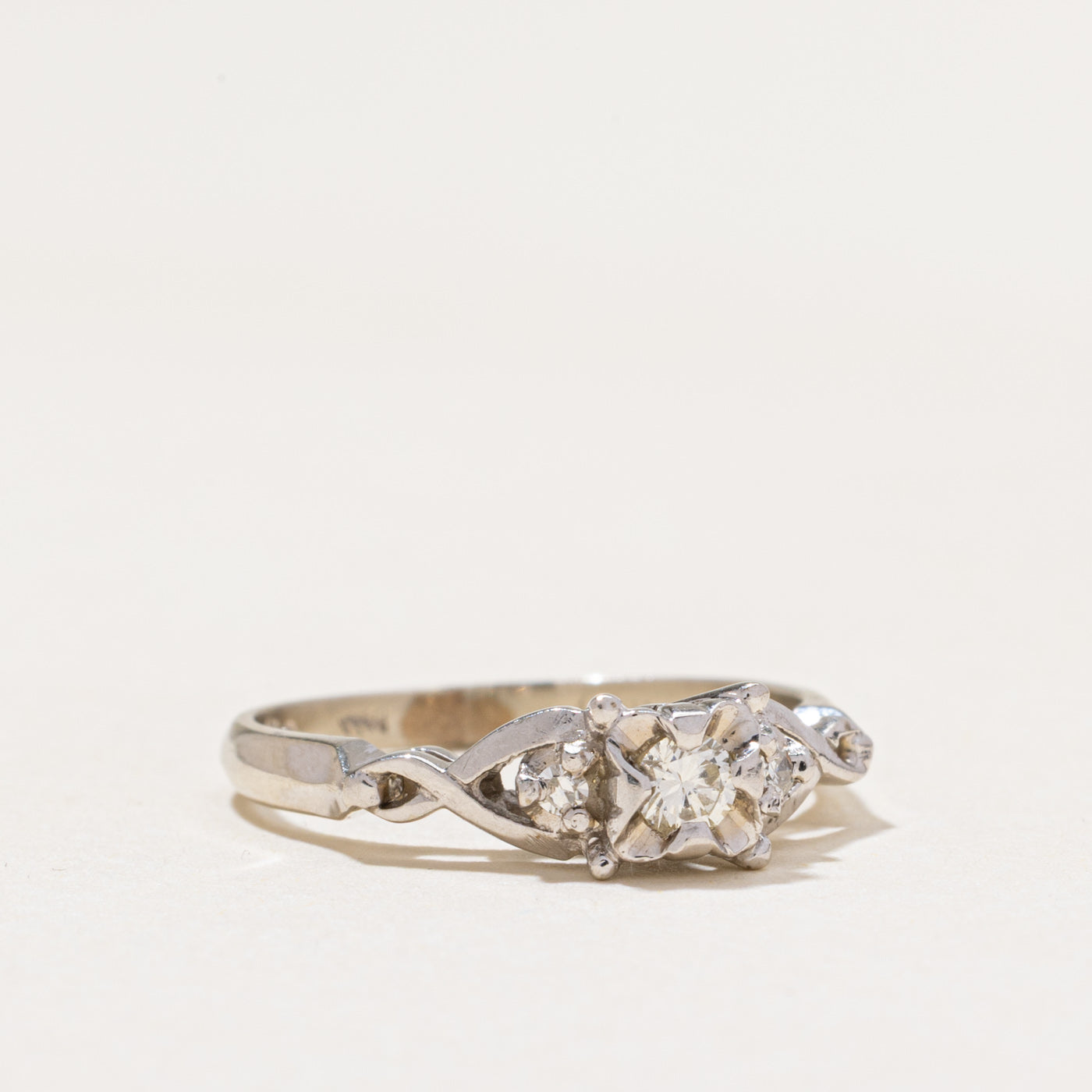 White Gold Illusion Set Diamond Ring | 0.13ctw | SZ 4.75