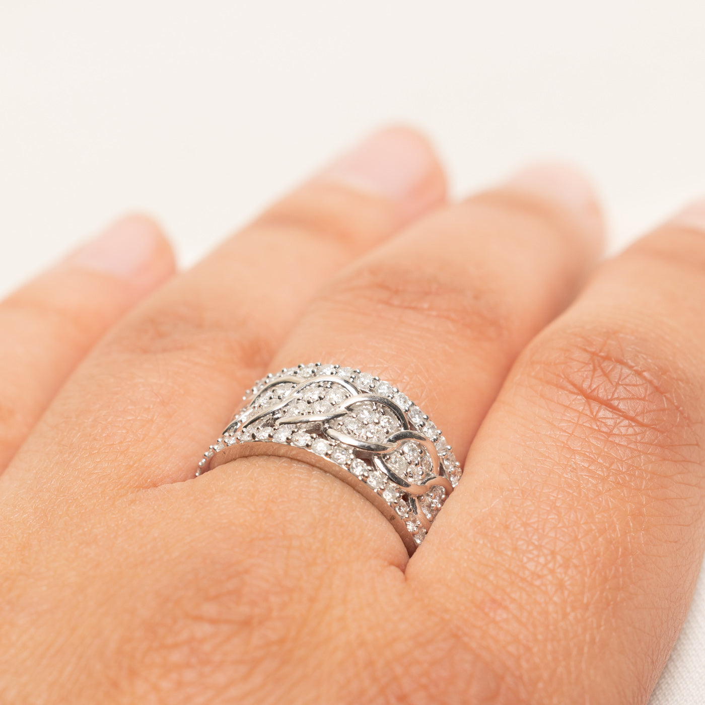 Diamond Cluster Chain Design Ring | 1.00ctw | SZ 7.5