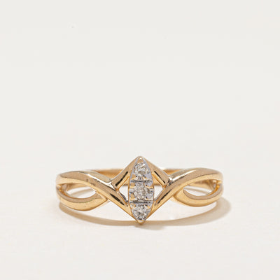 Diamond Column Twisted Ring | 0.05ctw | SZ 6